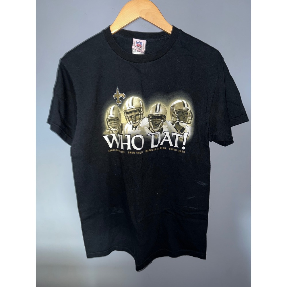 Vintage New Orleans Saints Who Dat T-Shirt Brees Bush McAllister Colston Mens M